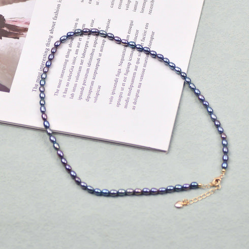 MultiColor Rice Freshwater Pearl Necklace - House Of Pearls